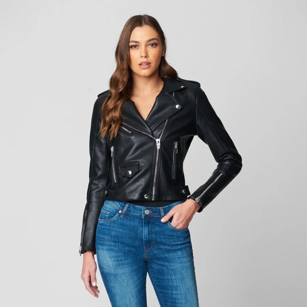 Blank NYC Black Faux Leather Moto Jacket – Size Small (New Without Tags)